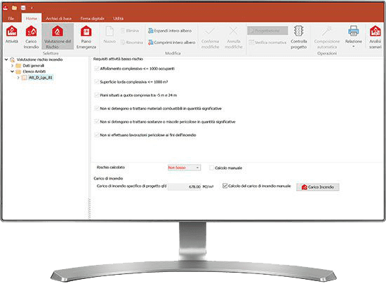 Software minicodice rischio incendio