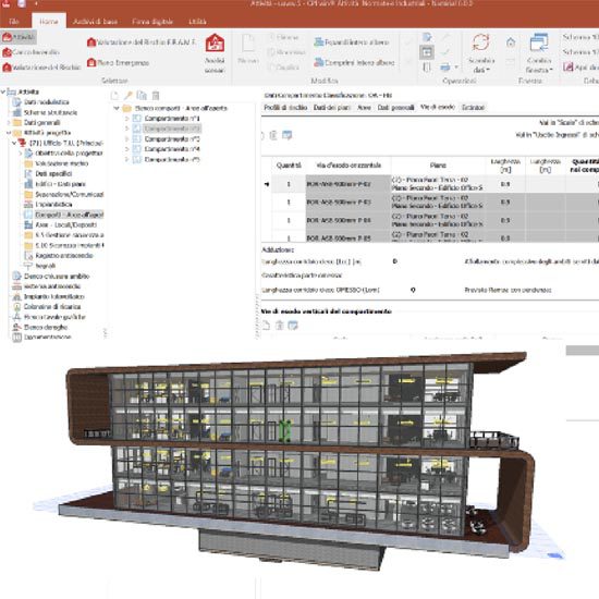 Progettazione attività antincendio BIM - Immagine software